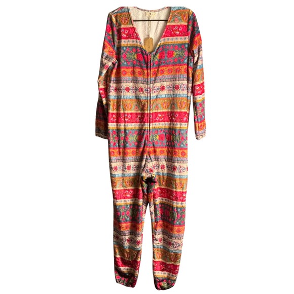 Natural Life Jumpsuit Small Multicolor Floral Print Cozy Loungewear - Picture 1 of 7